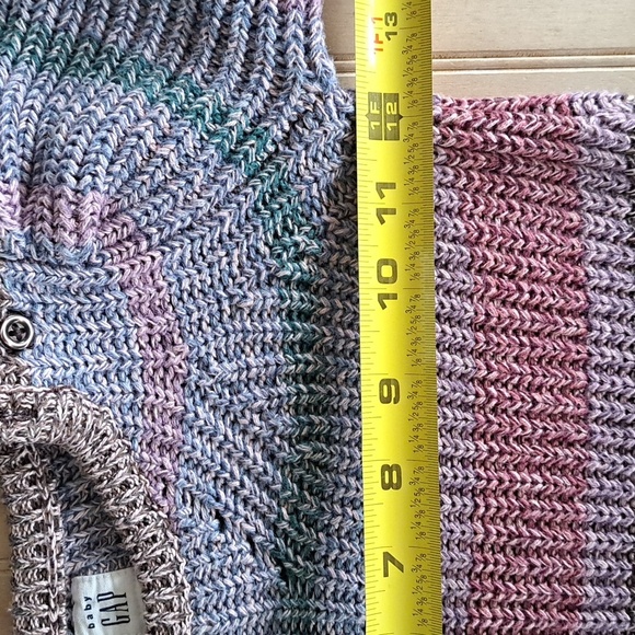 Baby GAP Multicolor Chunky Knit 100% Cotton Tweed Colorful Comfy Long Dress - Picture 5 of 9